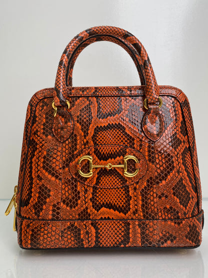 Gucci Orange 1955 Horsebit Small Top Handle Bag GHW