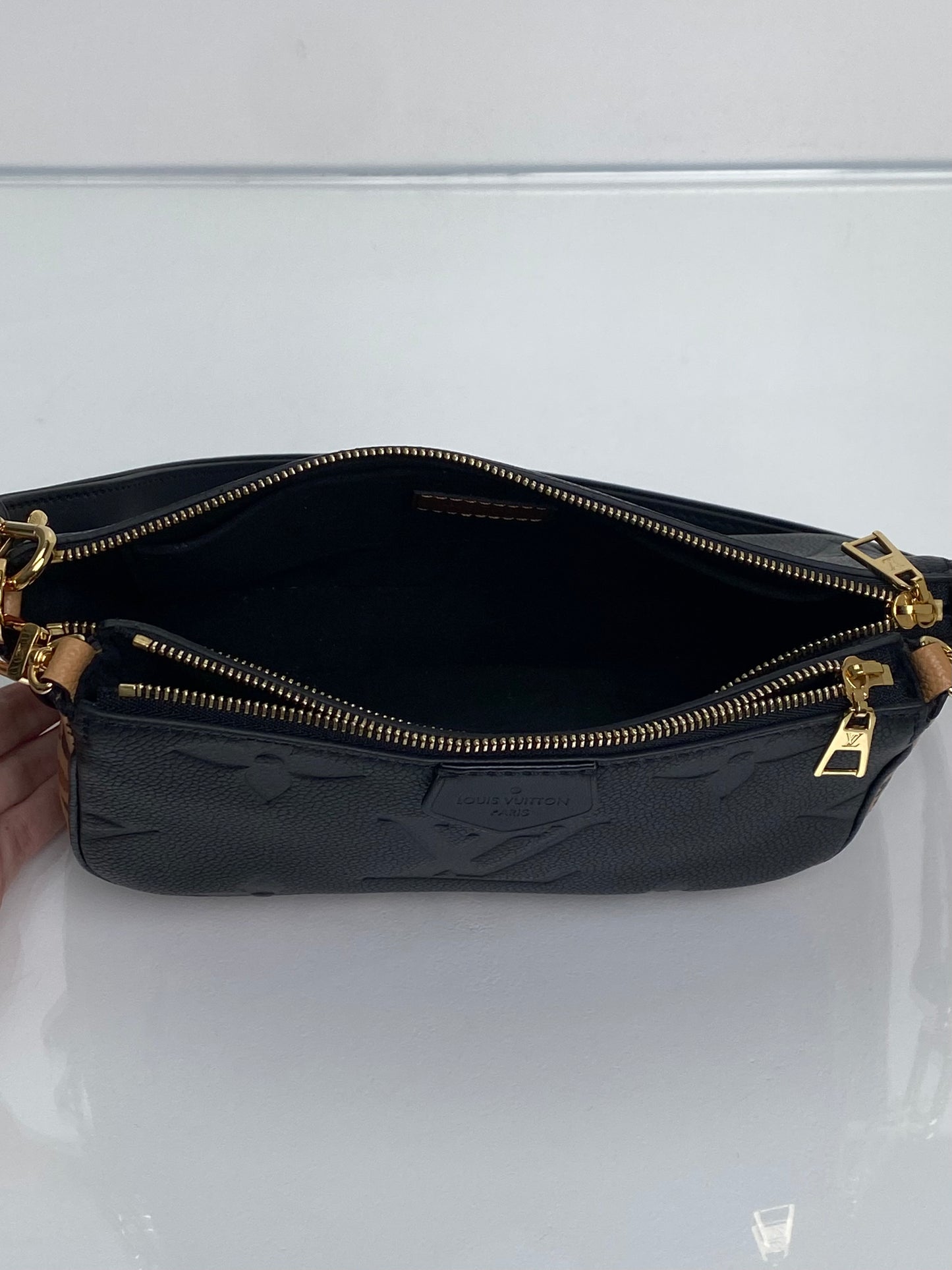 Louis Vuitton Black & Cheetah Giant Monogram Empreinte Multipochette Bag GHW