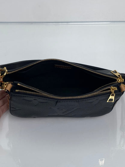 Louis Vuitton Black & Cheetah Giant Monogram Empreinte Multipochette Bag GHW