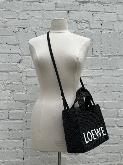 Loewe Women's Black Font Tote Bag w/Strap GHW
