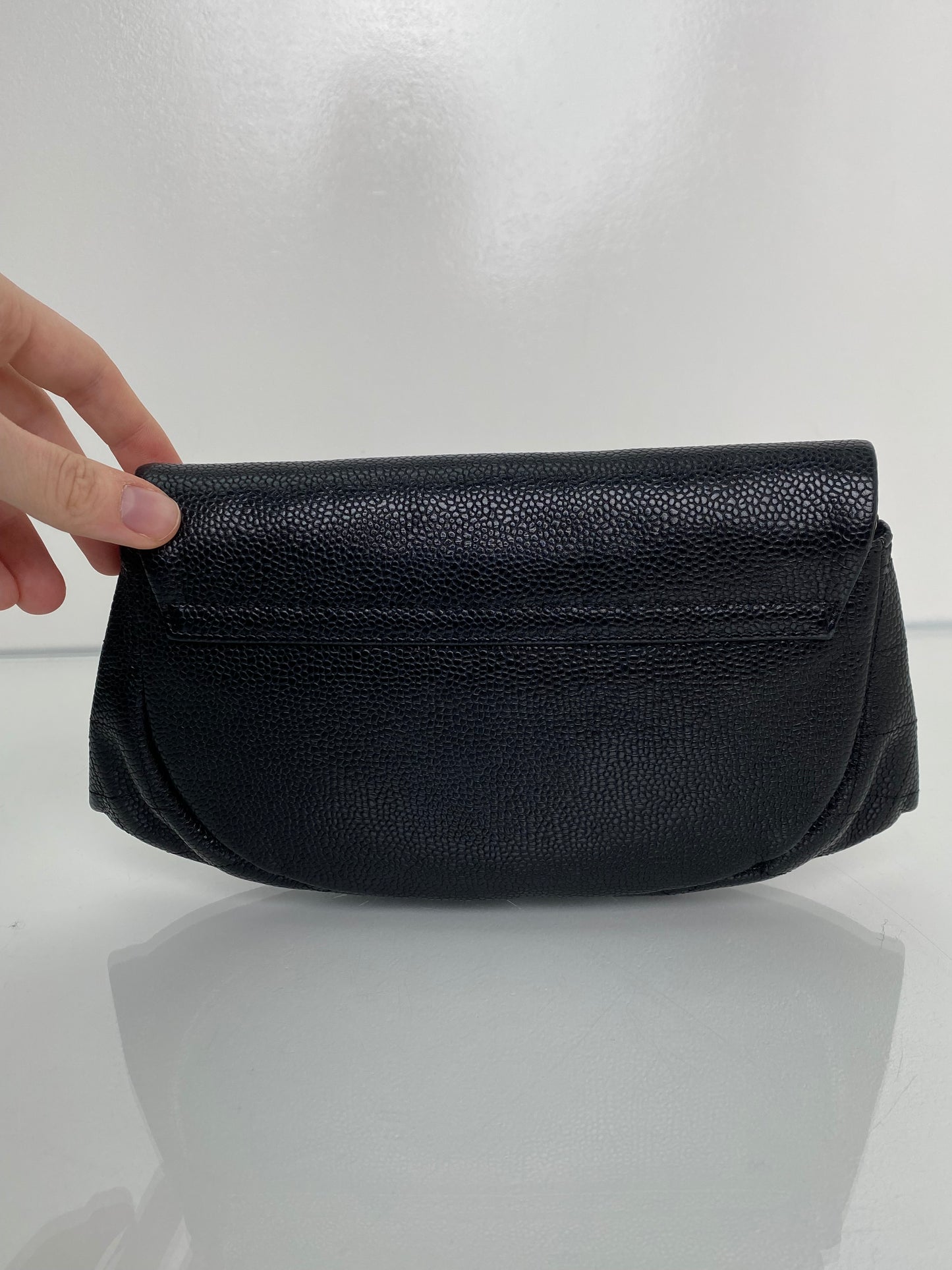 Chanel Black Caviar Half Moon WOC Bag SHW