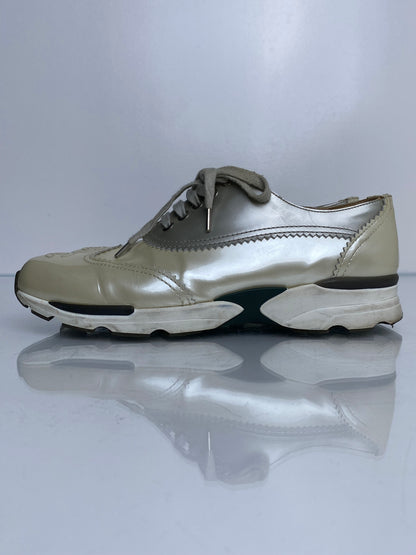 Chanel Pearl Patent Oxford Style CC Sneakers, 9