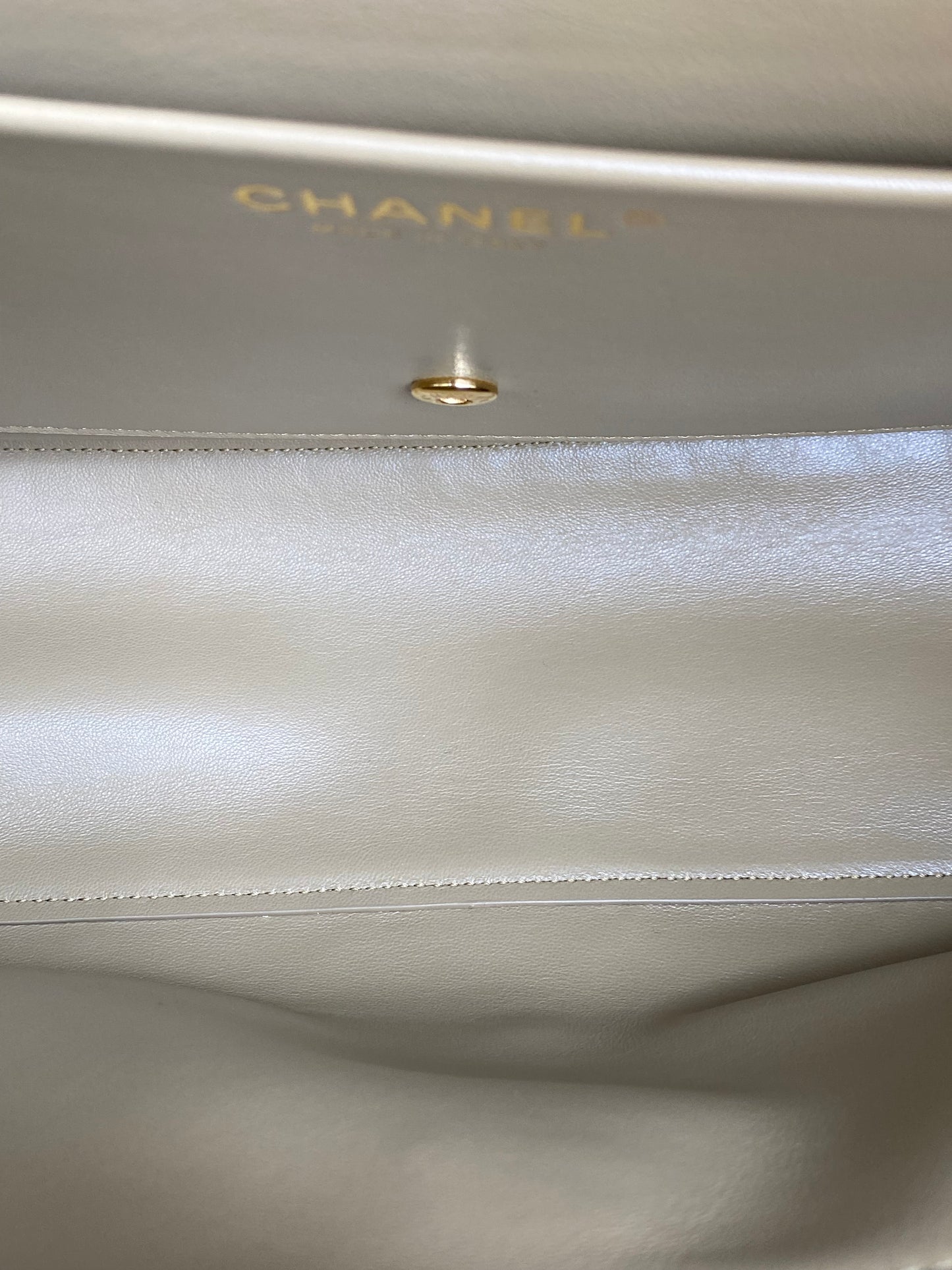 Chanel Tan Quilted Suede Jumbo Classic Flap Bag GHW
