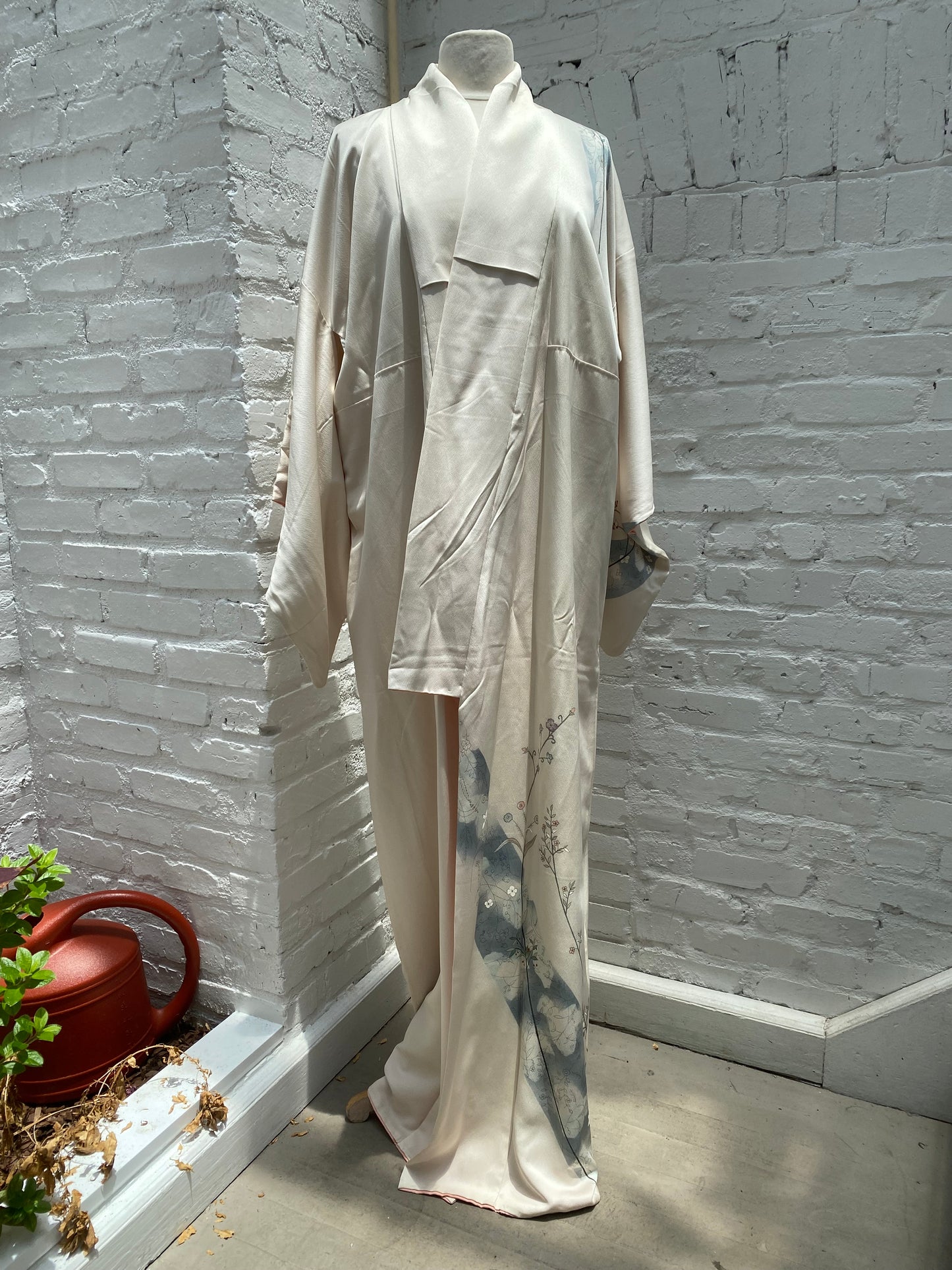 Cream Floral/Pink Ombre Kimono As is
