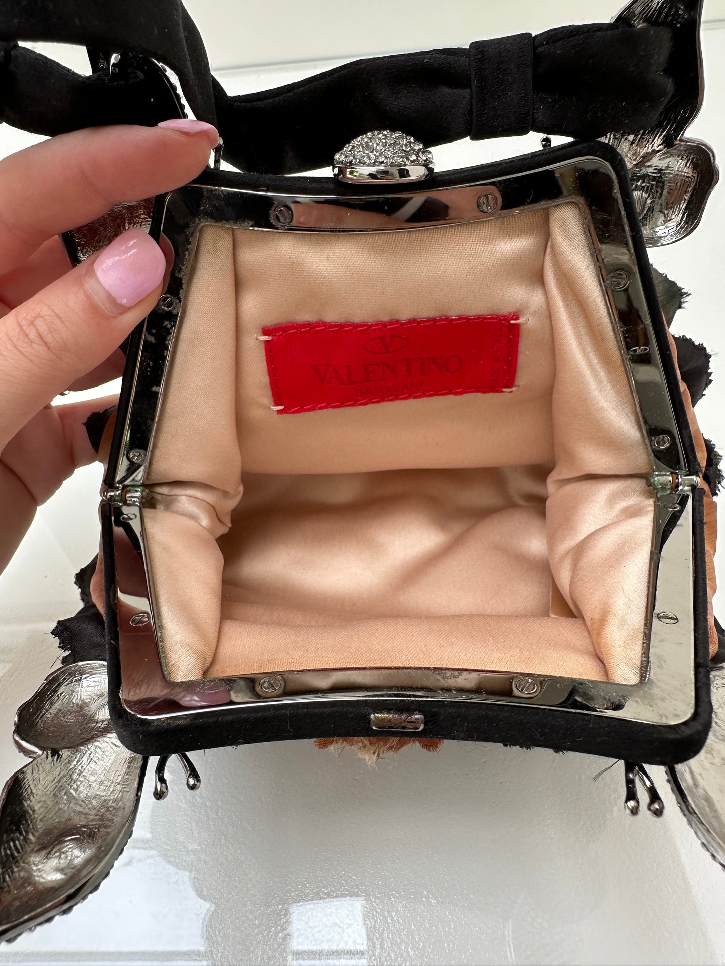 Valentino Brown & Black Rose Mini Bag