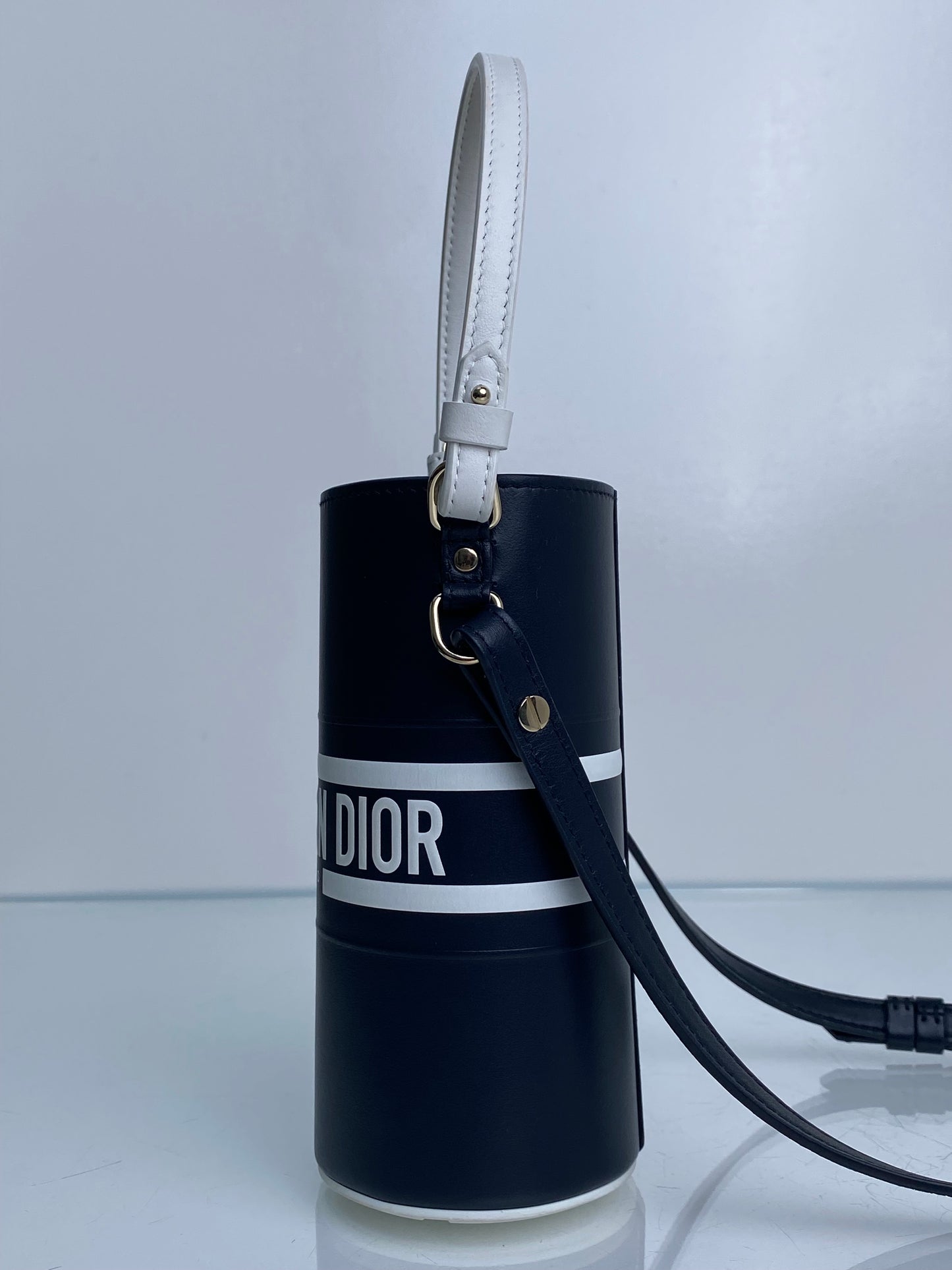 Christian Dior Navy & White Vibe Bottle Holder Bag GHW