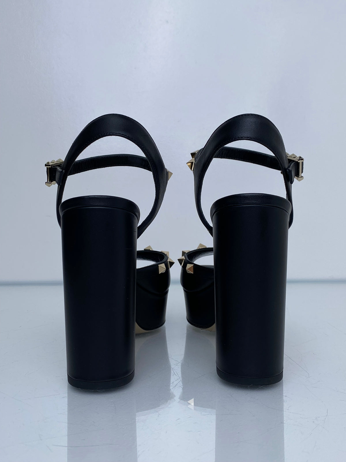 Valentino Black Rockstud Heels, 38.5