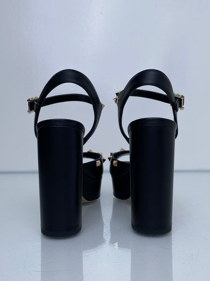 Valentino Black Rockstud Heels, 38.5