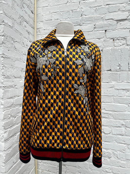 Gucci Web Accent Yellow/Blue Track Jacket L
