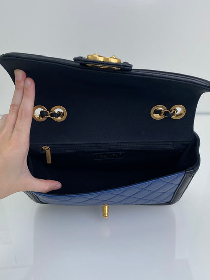 Chanel Navy & Black Elegant CC Medium Flap Bag GHW