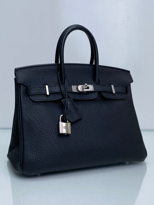 Hermes Birkin 25 Noir Togo PHW #A