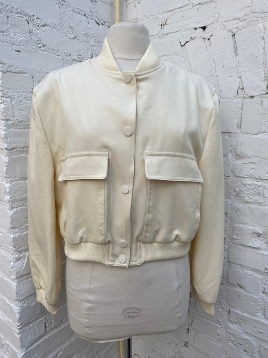 Indefeir Cream Varsity Jacket & Shorts Set, S