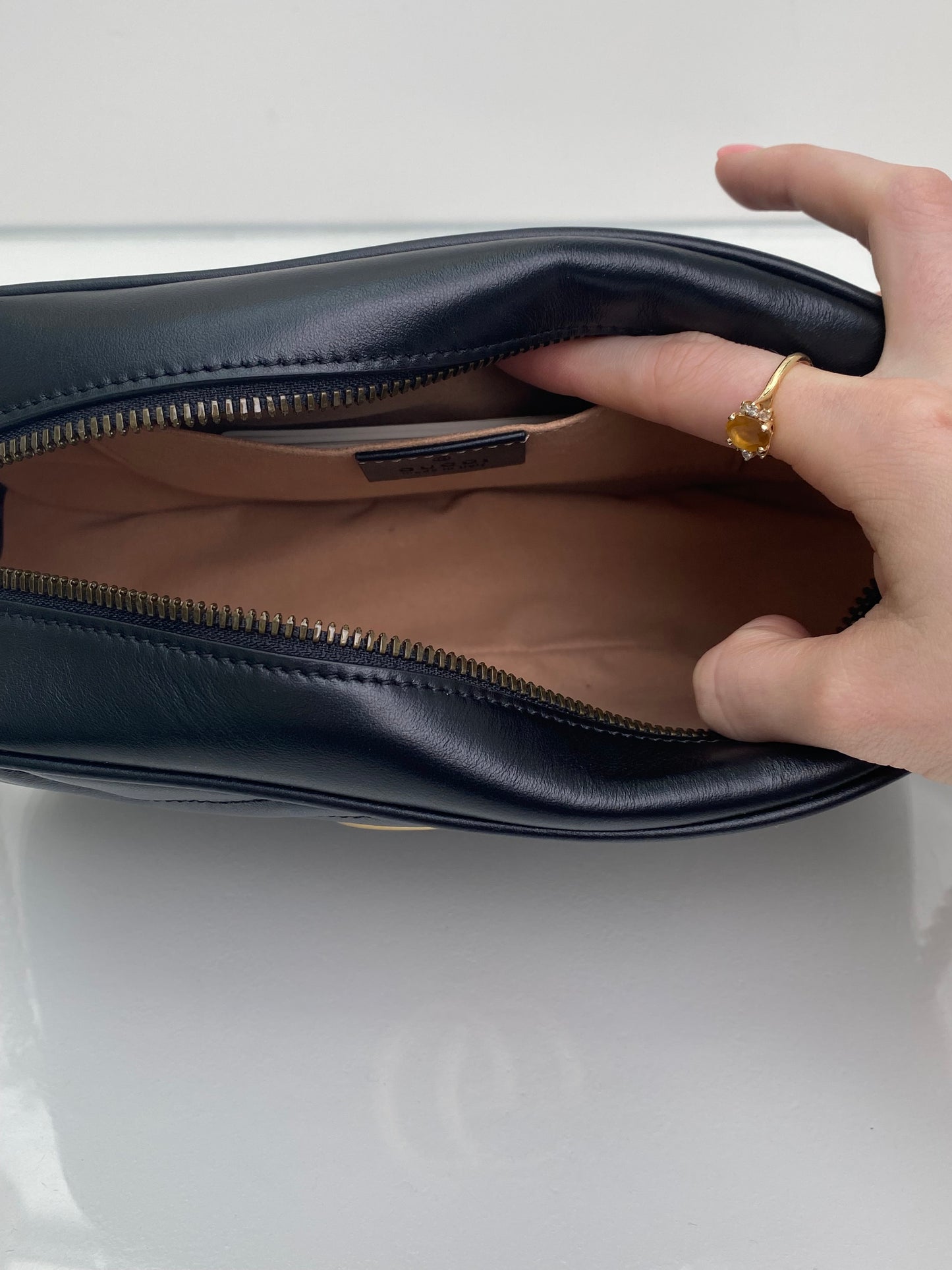 Gucci Marmont Black Large Camera Bag GHW