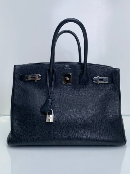 Hermes Birkin 35 Noir Clemence PHW #G