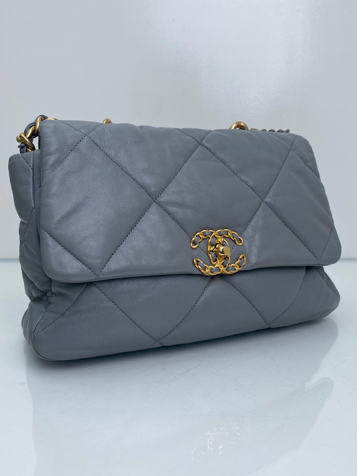 Chanel 19 Large Grey Calfskin TTHW