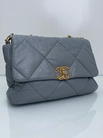 Chanel 19 Large Grey Calfskin TTHW
