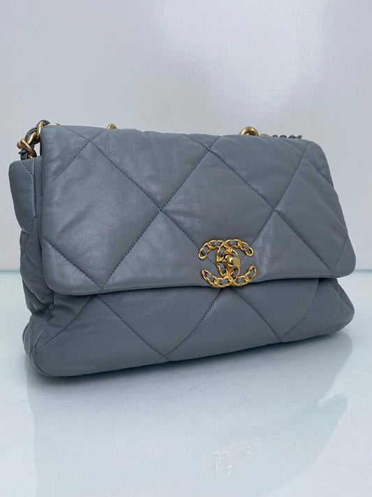 Chanel 19 Large Grey Calfskin TTHW
