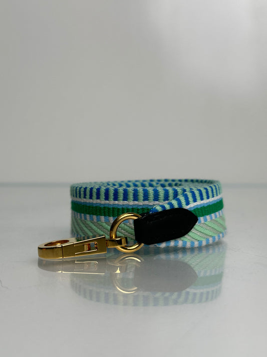 Hermes Teal & White Sangle Strap GHW