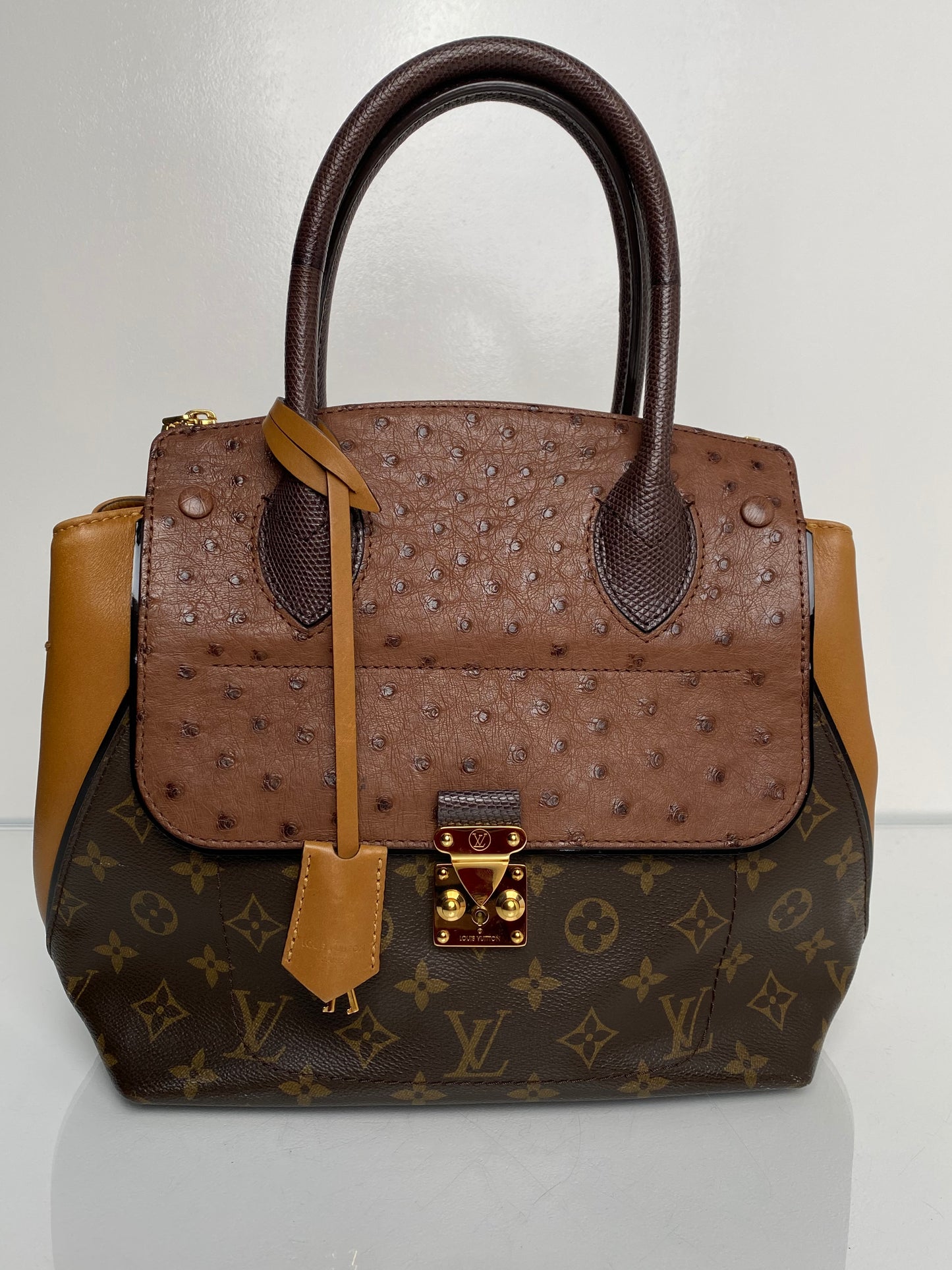 Louis Vuitton Monogram Ostrich & Python Majestueux Handbag GHW