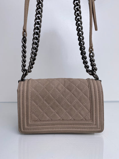 Chanel Taupe Boy Bag SHW
