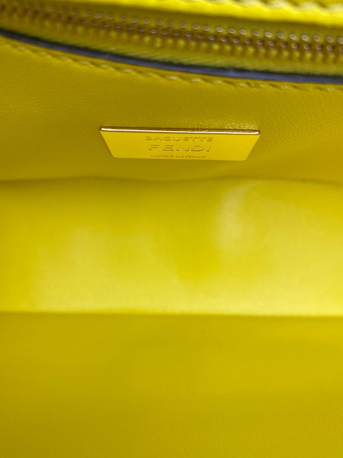 Fendi Yellow Croc Baguette Bag GHW