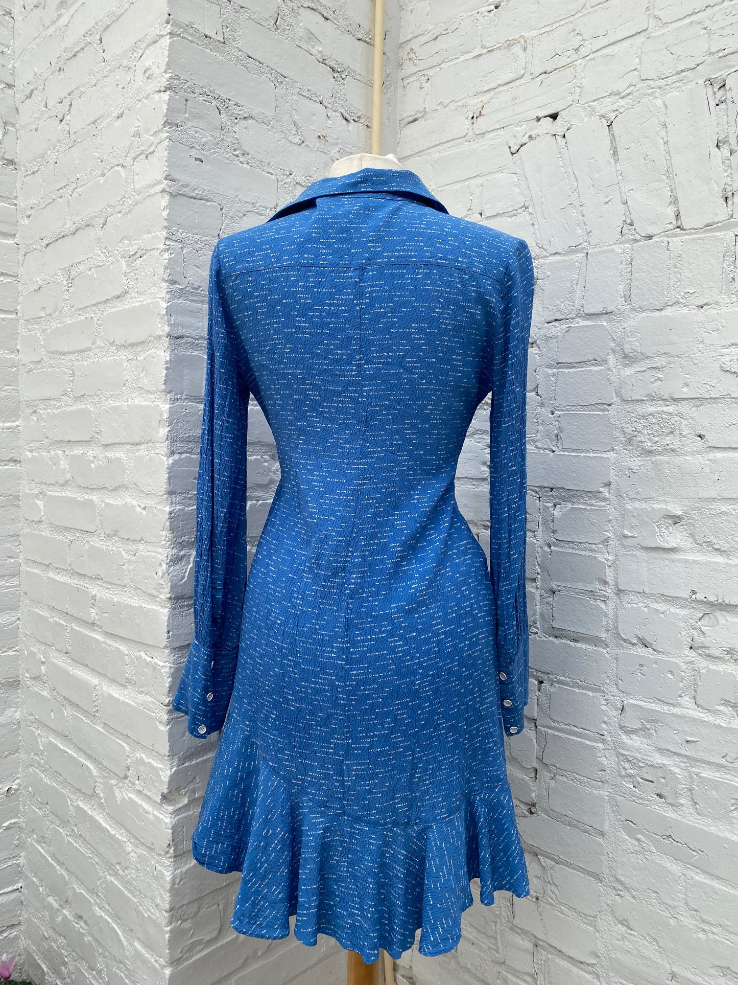 Derek Lam Blue Long Sleeve Dress, 8