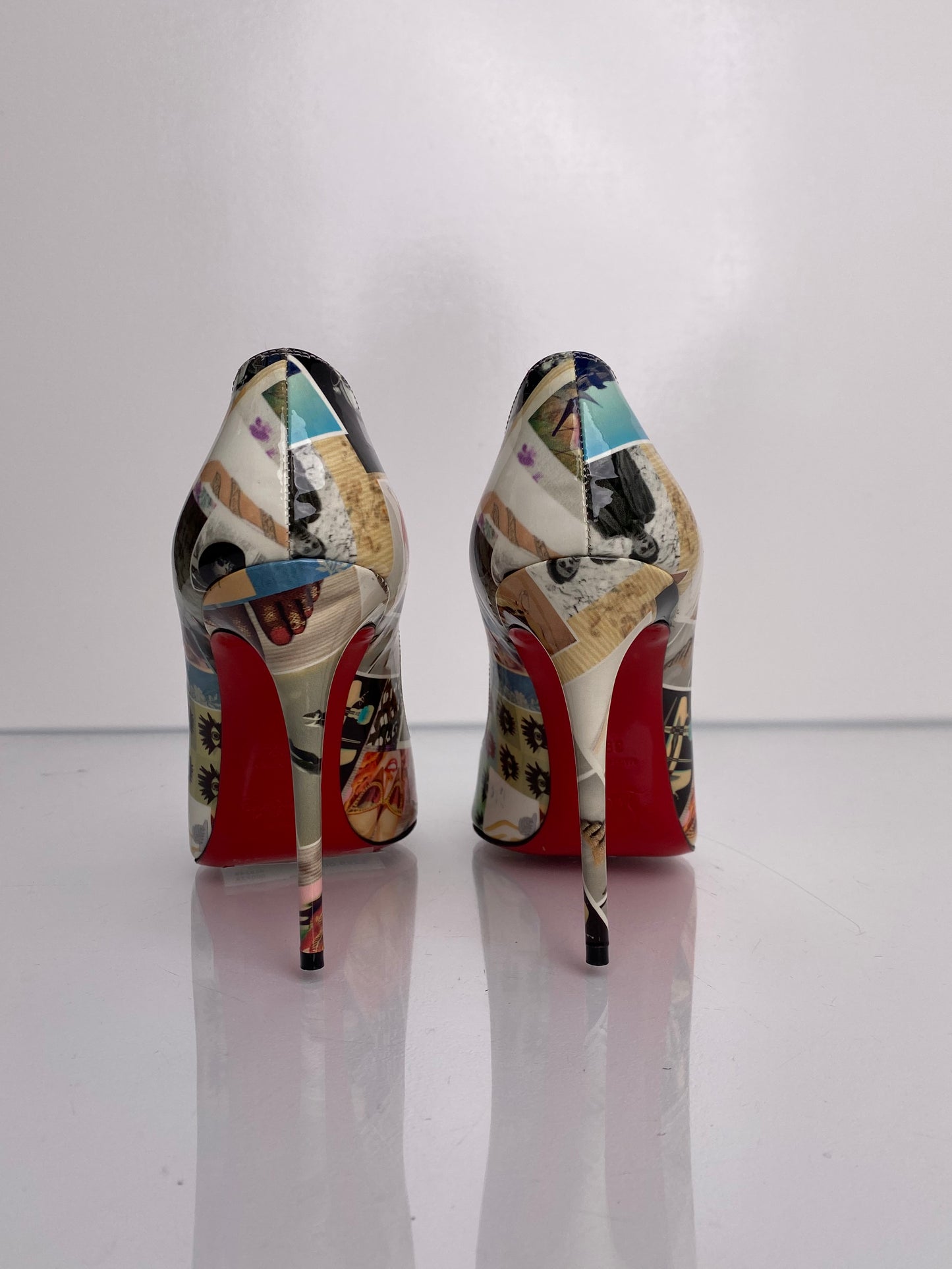 Christian Louboutin Patent Printed Magazine Heels, 39.5