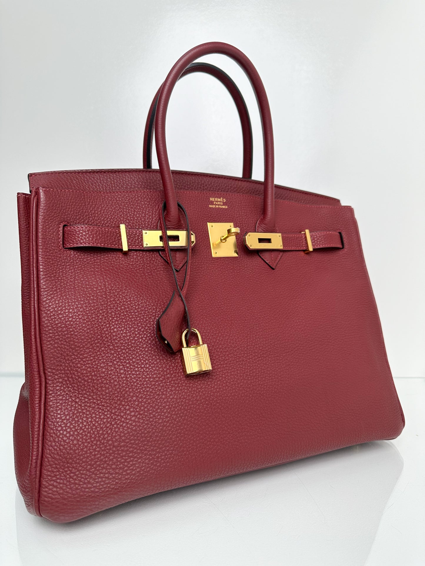 Hermes Birkin 35 Rouge H Togo GHW #E