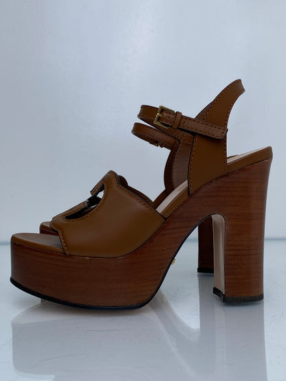 Gucci Brown GG Platform Heels, 38