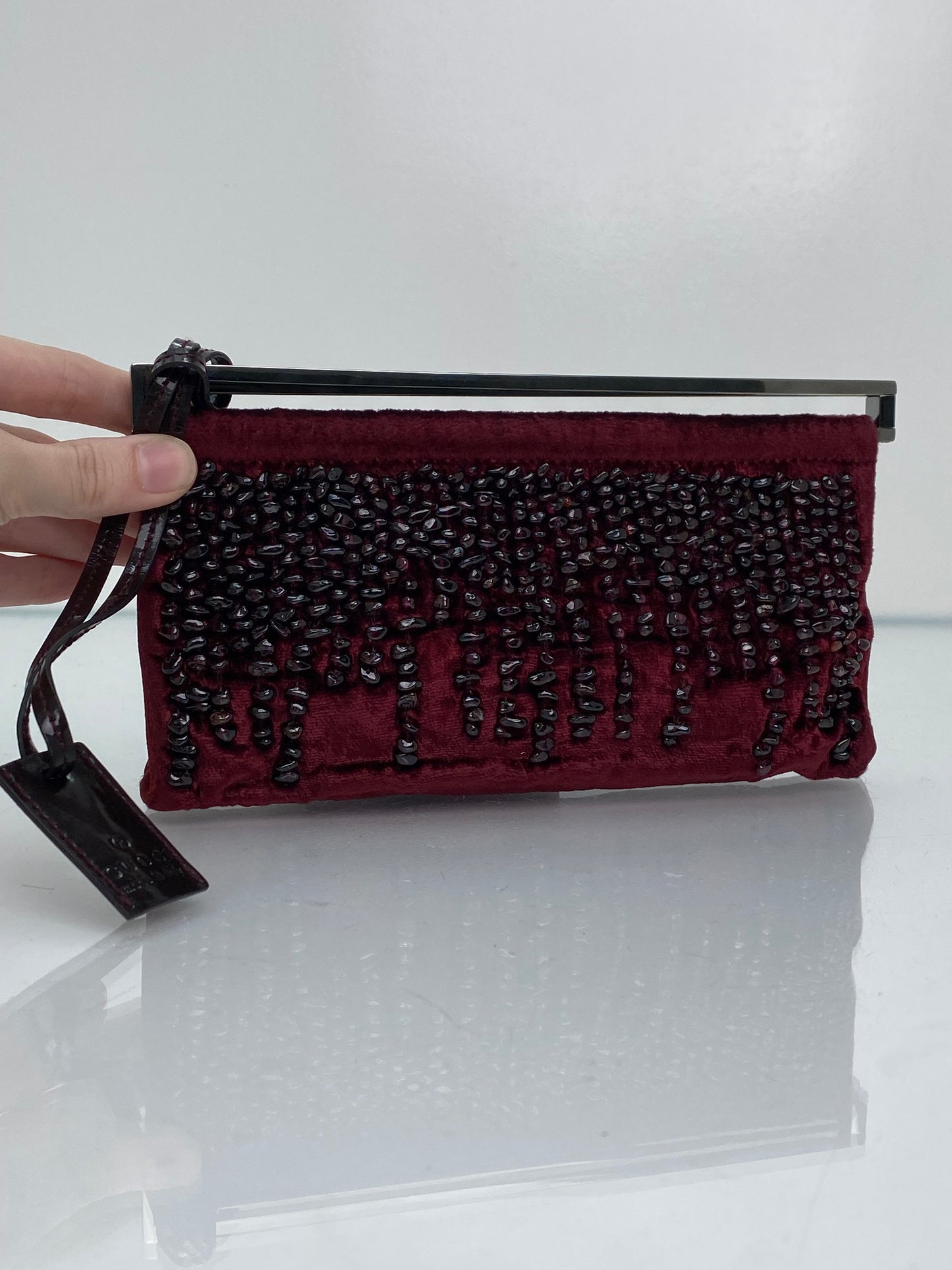 Gucci Red Beaded Vintage Pouch