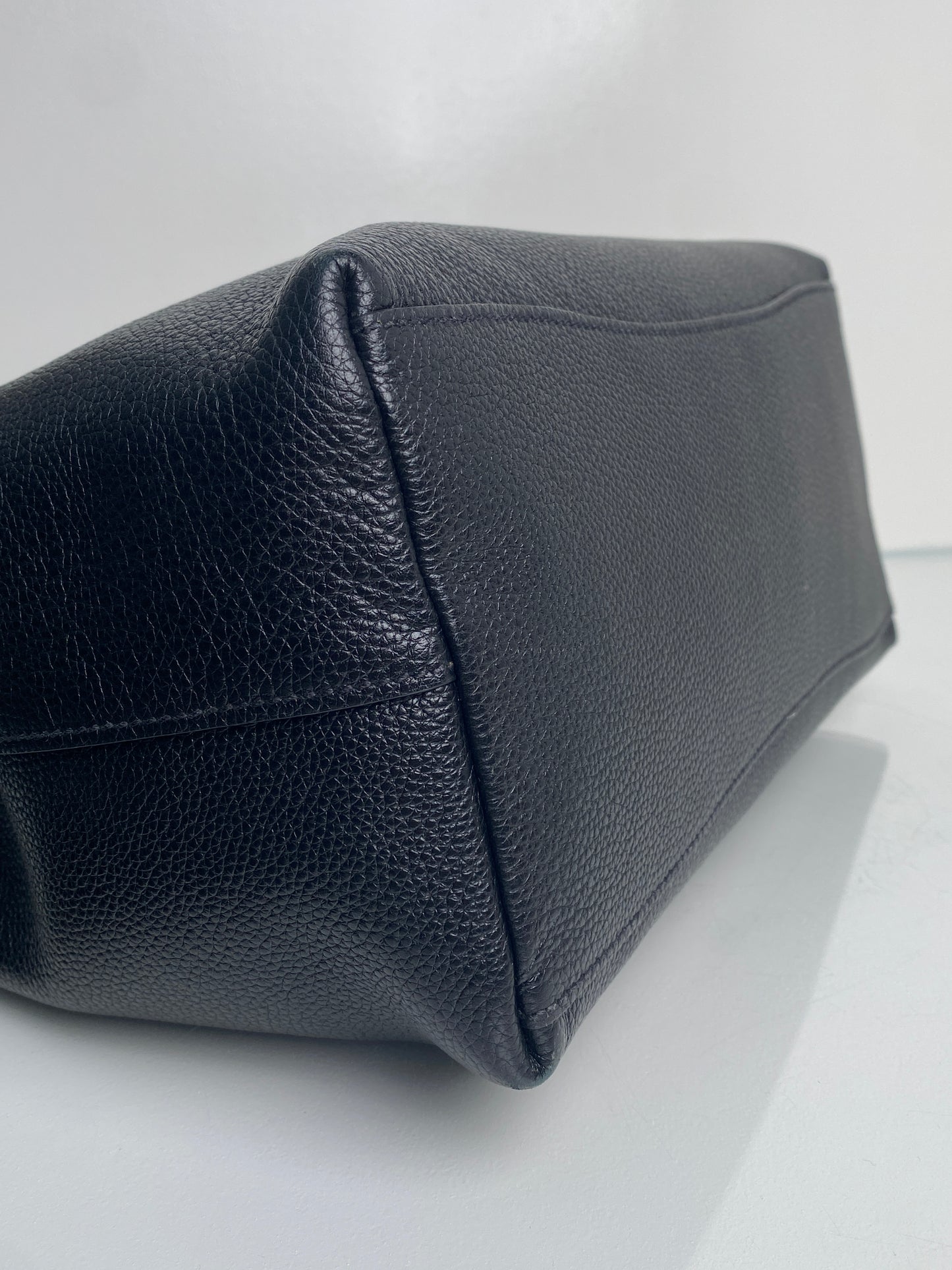 Prada Vitello Phenix Black Leather Hobo GHW