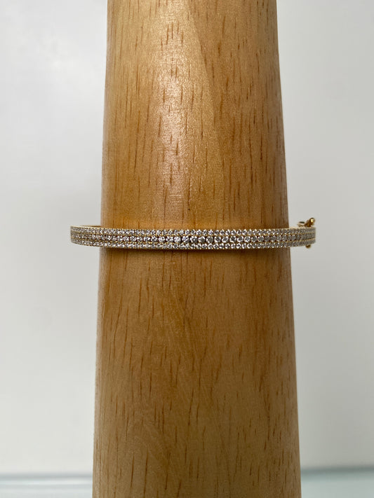 14KY Half-Way Pave Diamond (1.31 ctw) Bangle