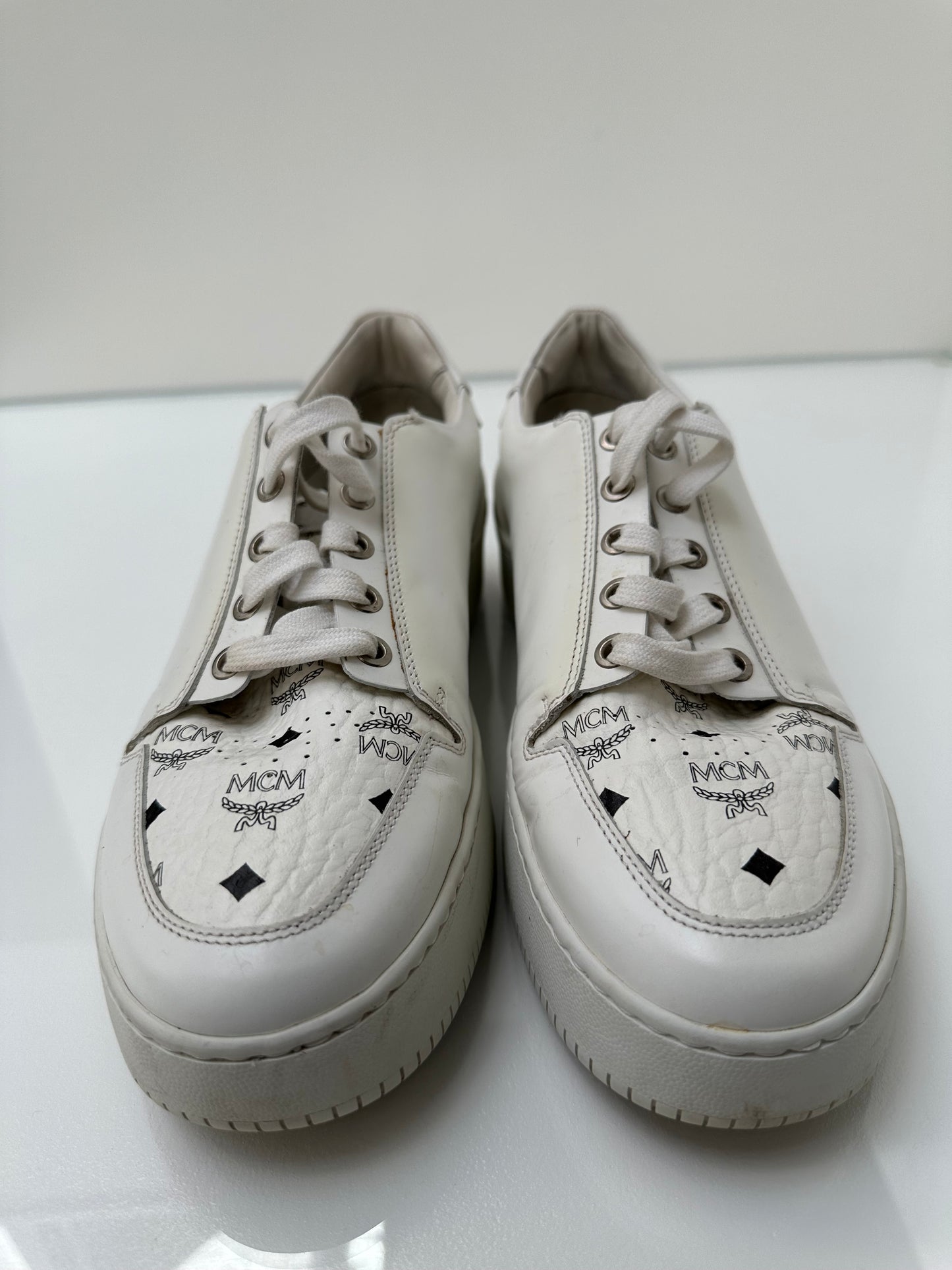 MCM White Logo Sneaker 40