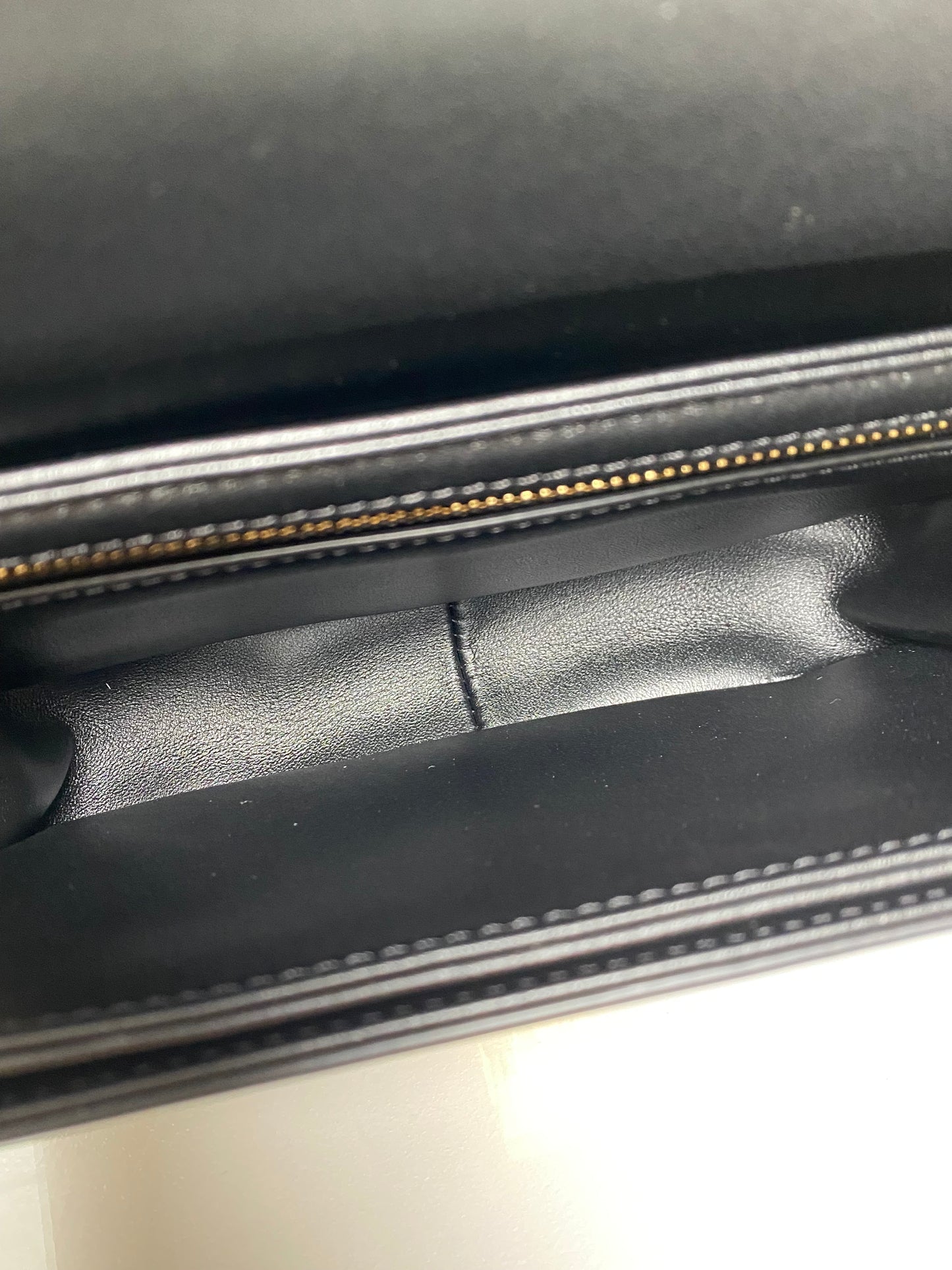 Celine Black Shiny Calfskin Teen Triomphe Bag GHW