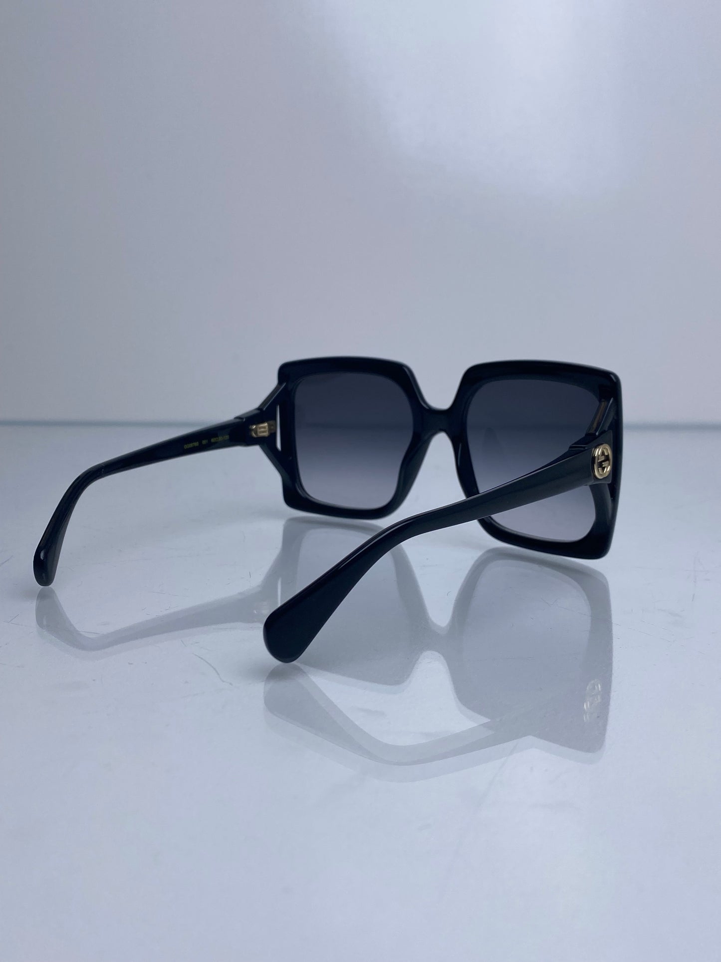 Gucci Black Square GG Oversized Sunglasses GHW