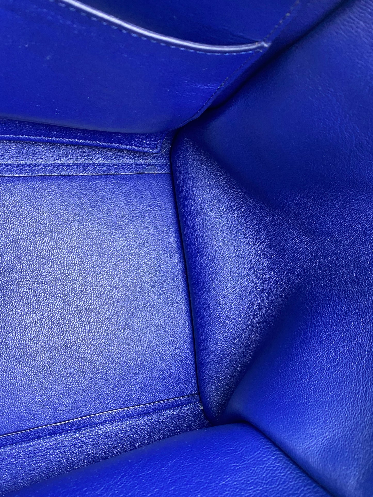 Celine Royal Blue Calfkin Leather Medium Trapeze Bag GHW