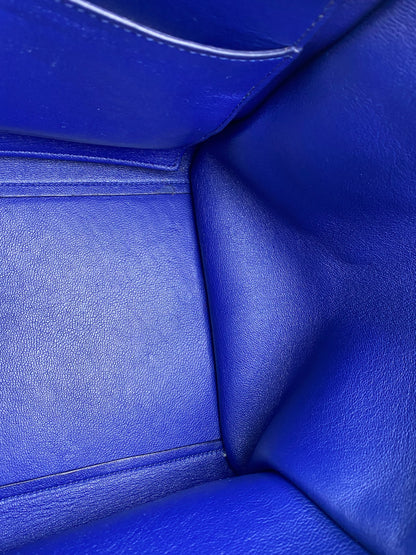 Celine Royal Blue Calfskin Leather Medium Trapeze Bag GHW