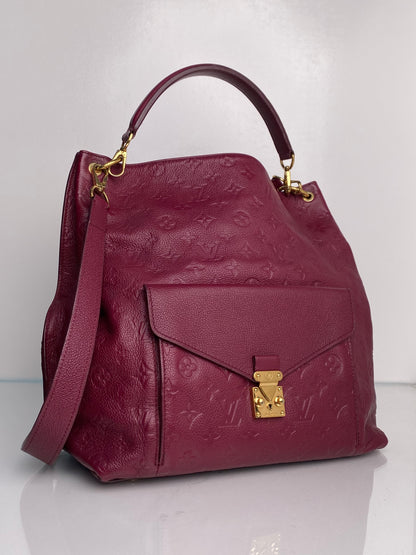 Louis Vuitton Magenta Empreinte Hobo Metis Bag GHW