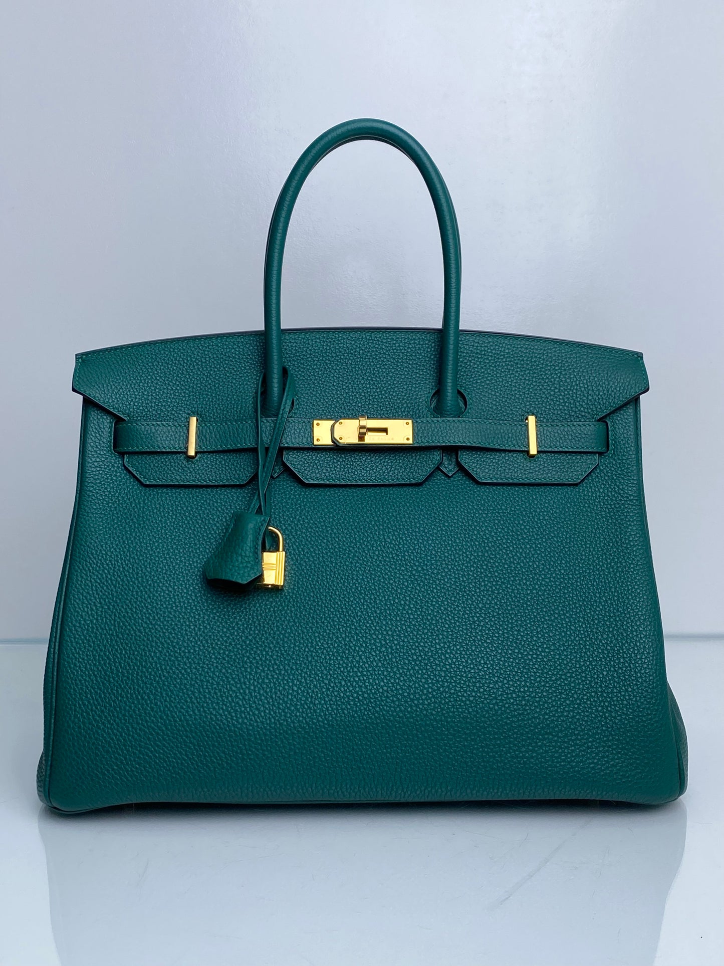 Hermes Birkin Malachite Togo GHW #Q