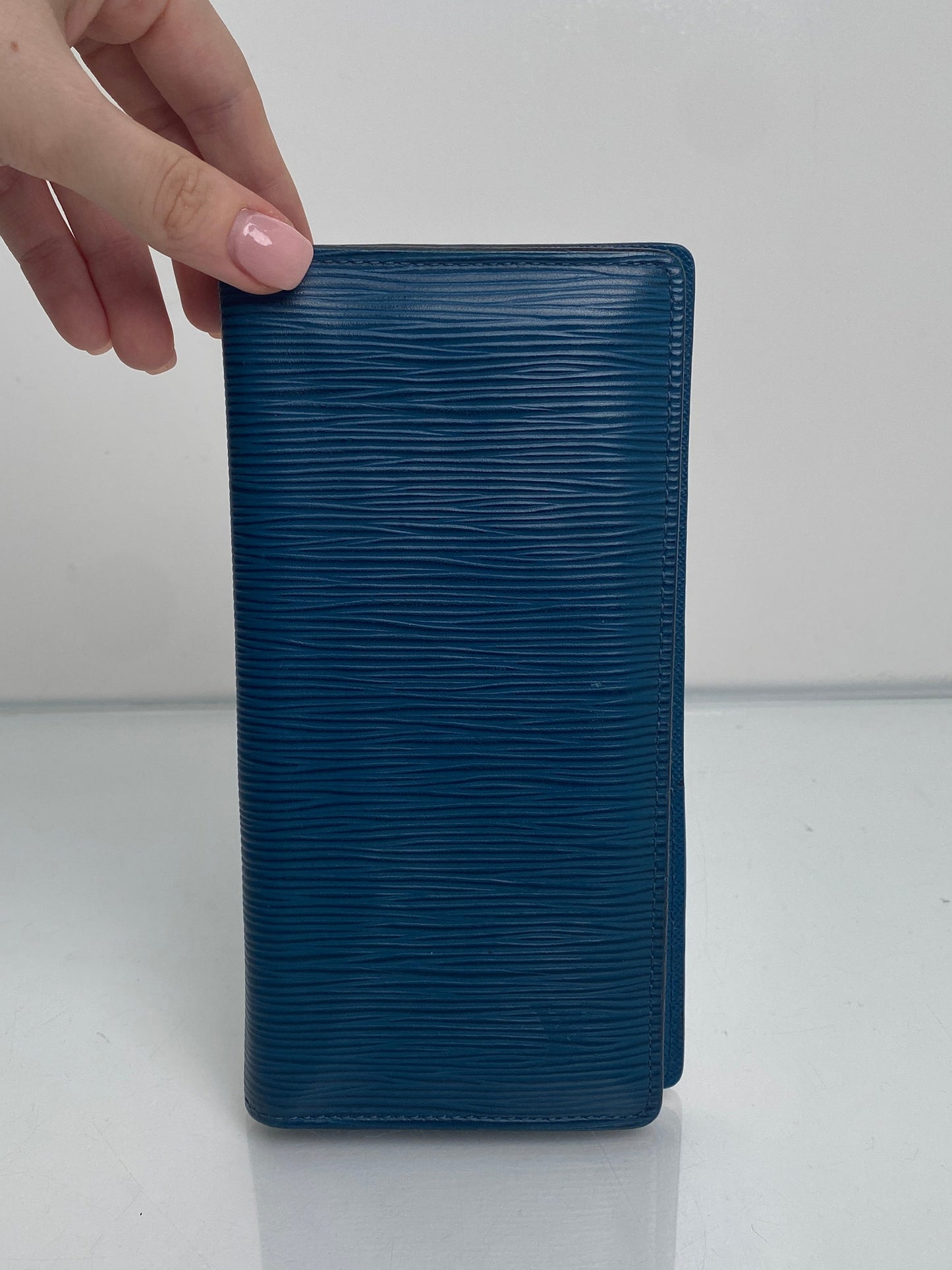 Louis Vuitton Vintage Blue Epi Brazza Wallet