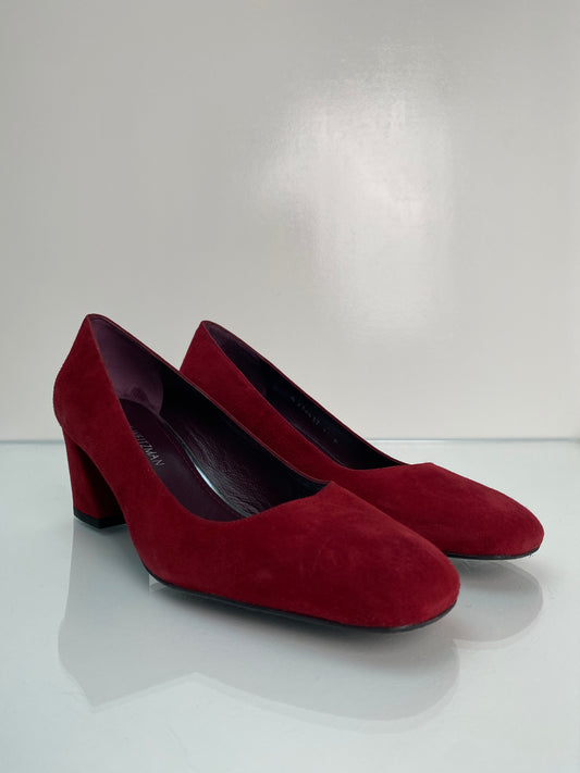 Stuart Weitzman Red Suede Heels 42