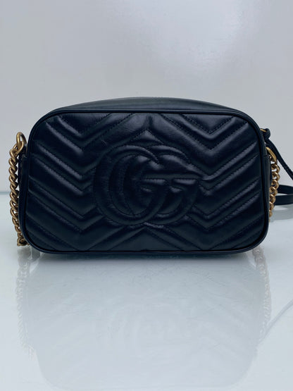 Gucci Marmont Black Large Camera Bag GHW