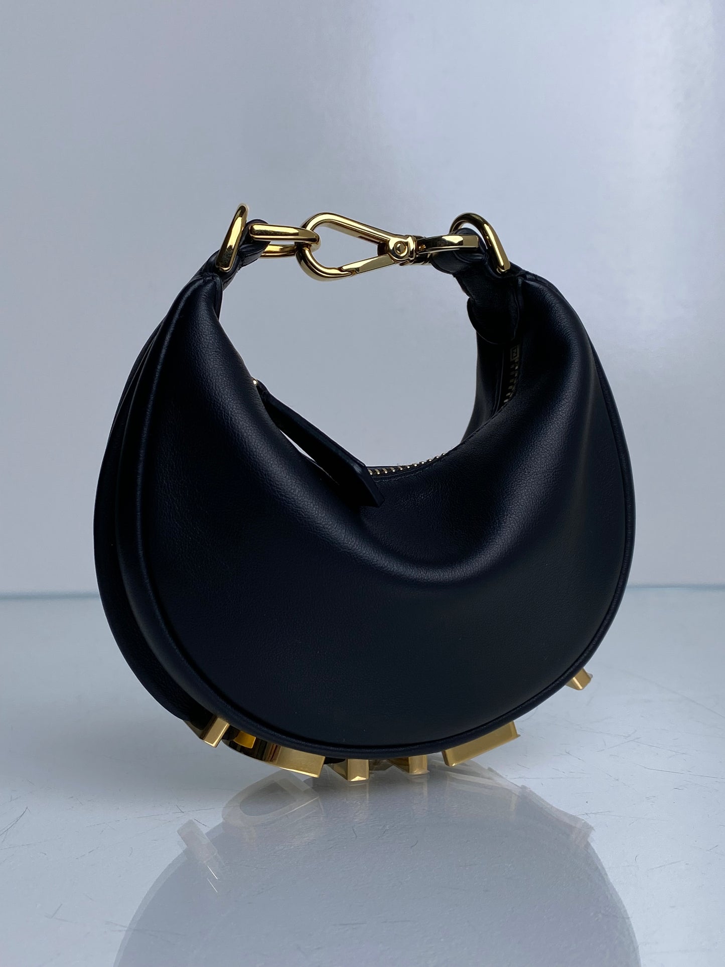 Fendi Black Nano Fendigraphy Bag / Charm GHW
