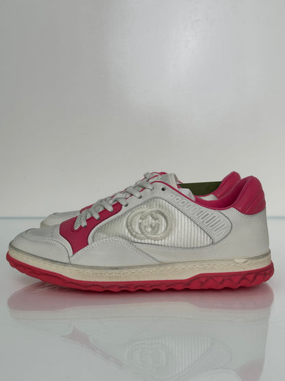 Gucci White & Pink GG Logo Sneakers, 39