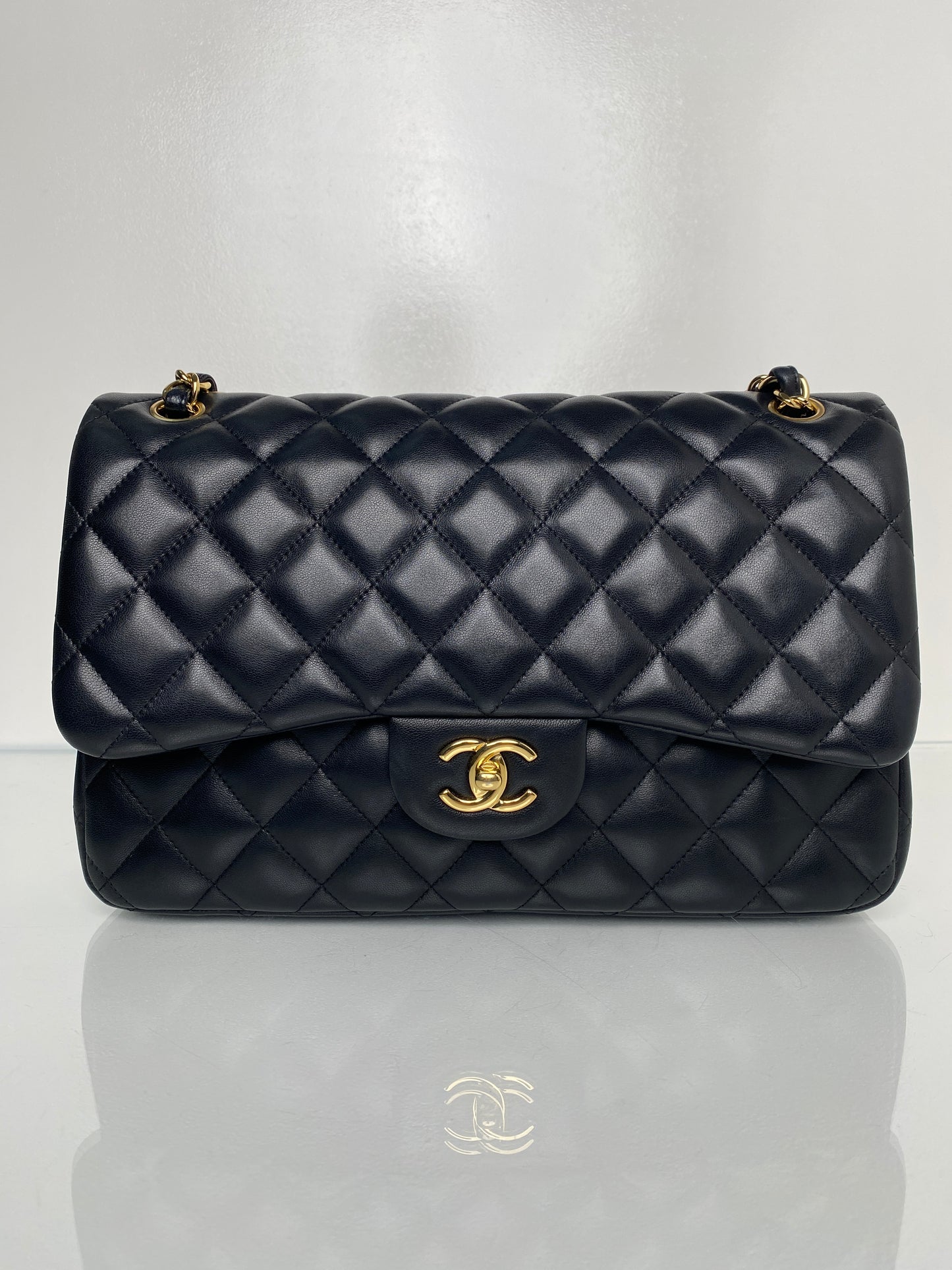 Chanel Jumbo Classic Flap Black Lambskin Leather GHW