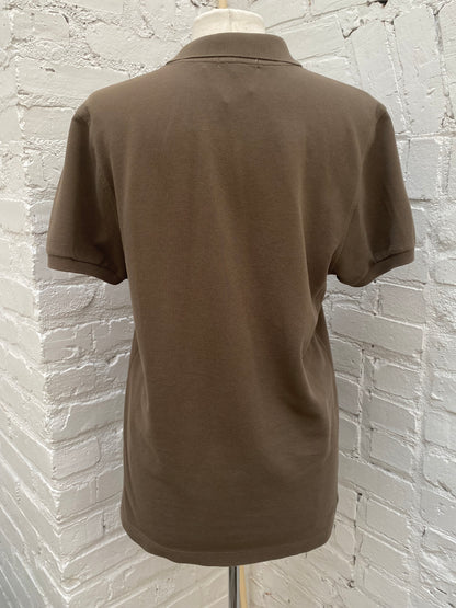 Burberry Brown & Check Polo Shirt, M