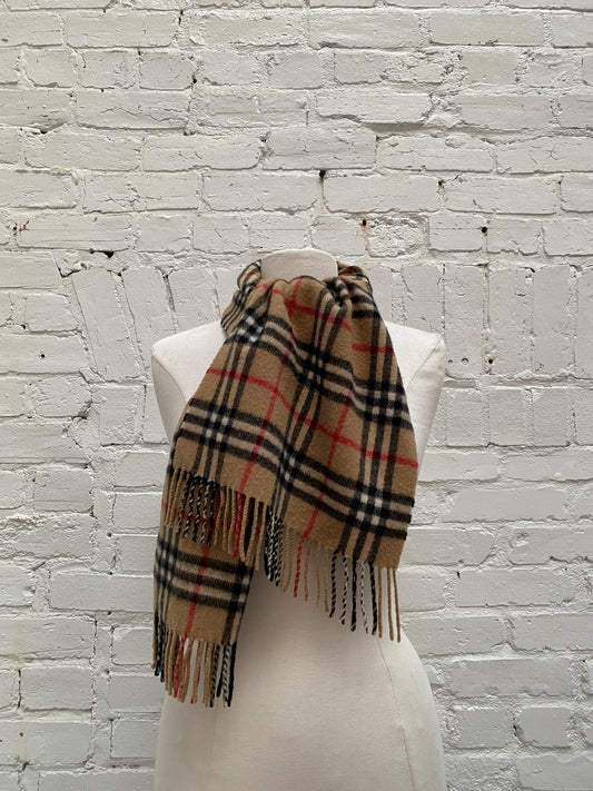 Burberry Cashmere Brown Tartan Scarf