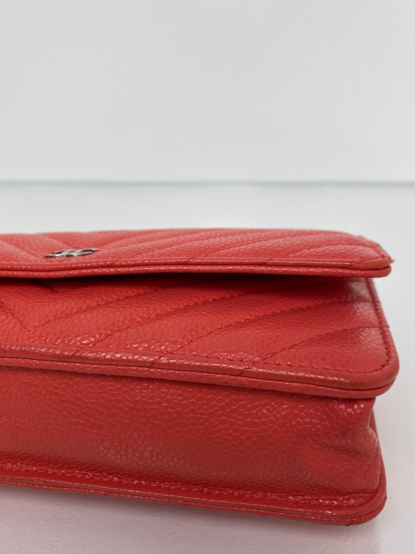 Chanel Pink & Orange Chevron Caviar WOC, SHW