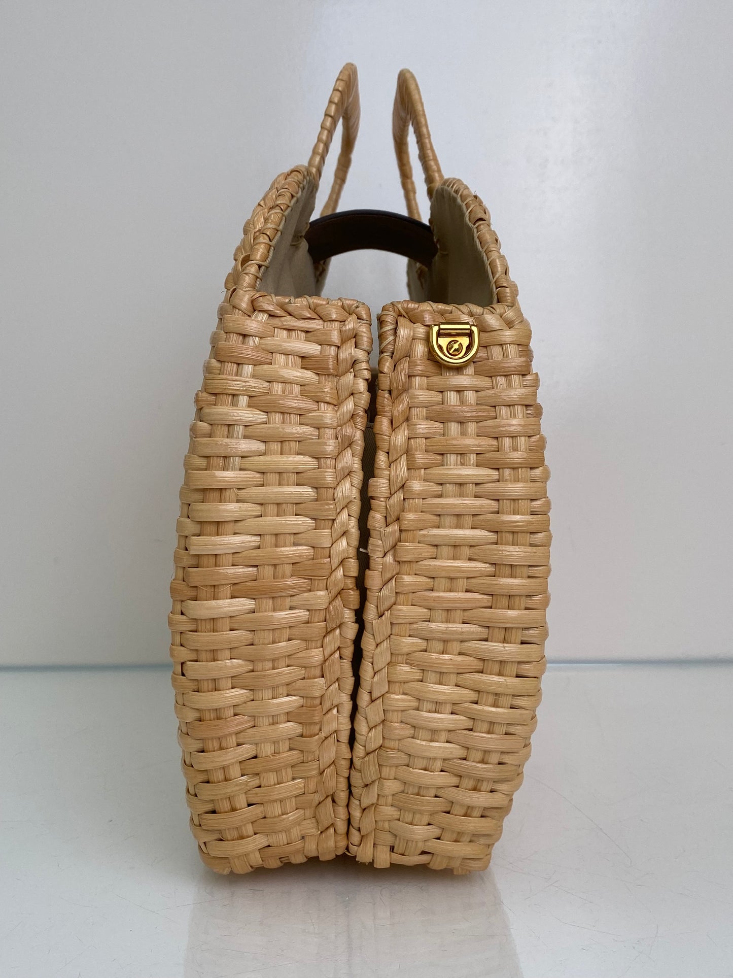 Dolce & Gabbana Tan & Brown DG Amore Wicker Handbag GHW