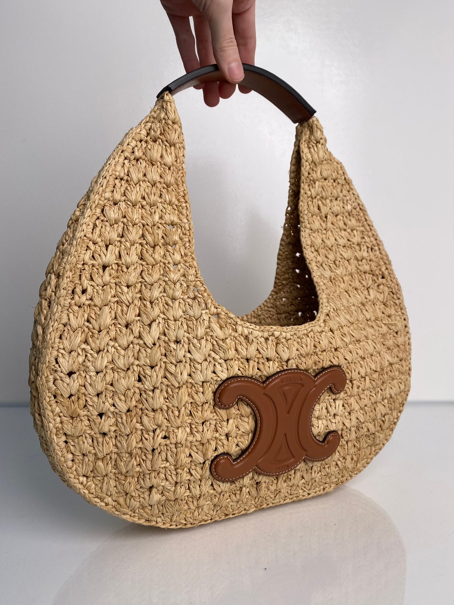 Celine Triomphe Paneer Hobo Bag Rattan